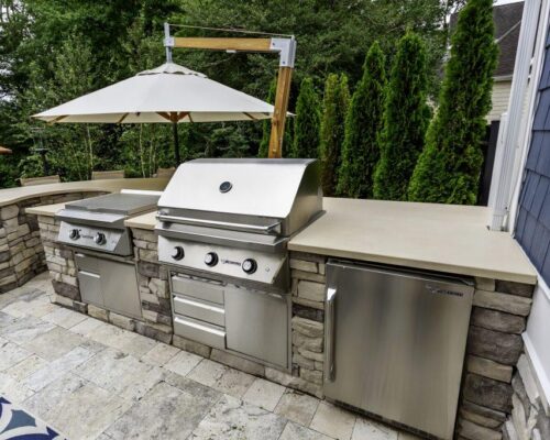 Outdoor Kitchen Area and Living Space