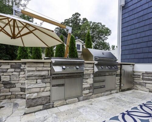 Outdoor Kitchen Area and Living Space