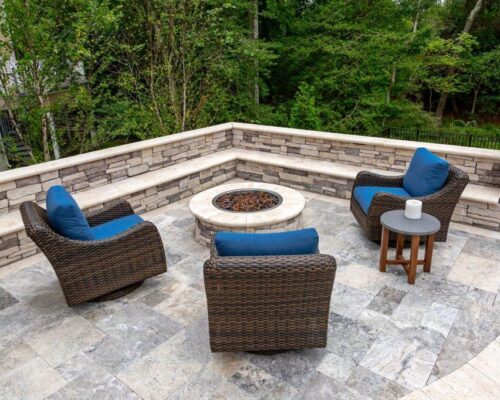 Seating Area and firepit by Ashton Pools by Design