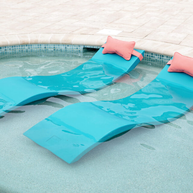 Ledge Loungers on Pool Tanning Ledge