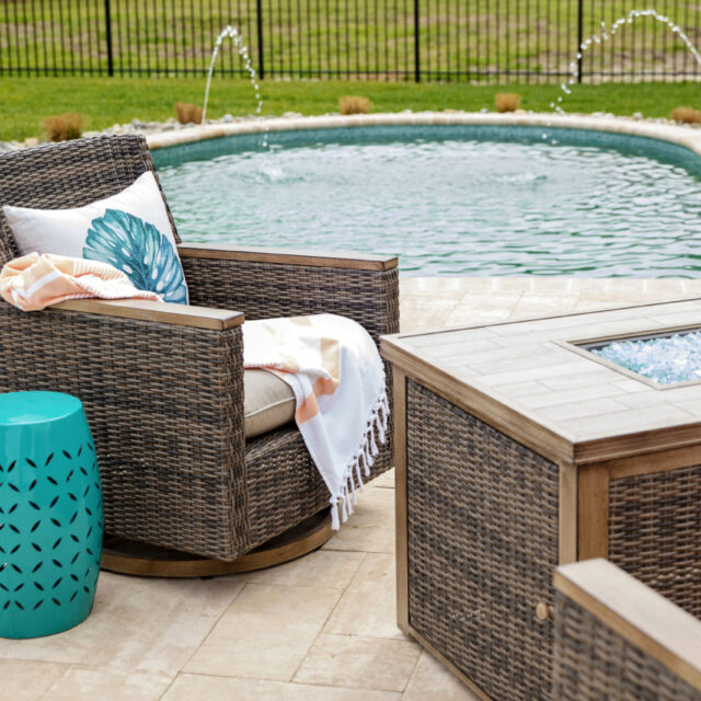 Cozy Seating Area in front of pool