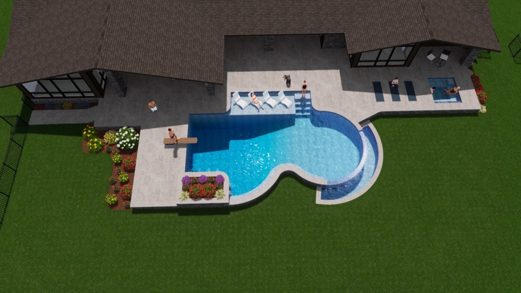 Ashton Pools 3D design rendering